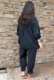 Mimi Pillow Cotton Batwing Blouse Black